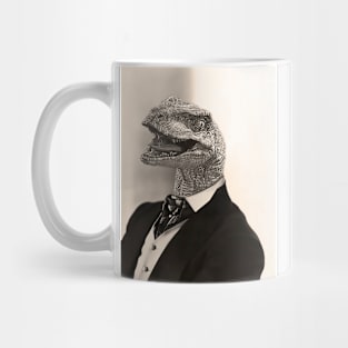 Gentleman Velociraptor having a Laugh Mug